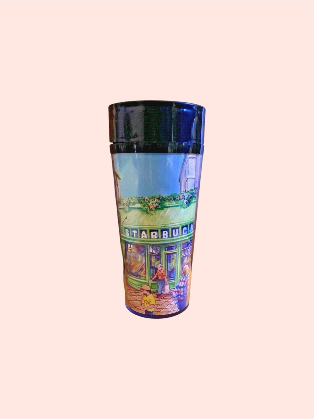 Vintage Starbucks Coffee Thermo Serv Travel Tumbler 16 oz Plastic Double-Wall